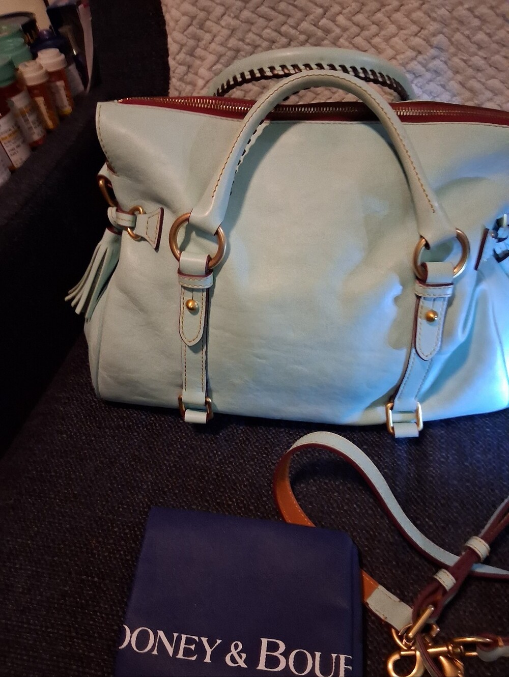 LARGE DOONEY AND BOURKE FLORENTINE SATCHEL - Picture 2 of 16